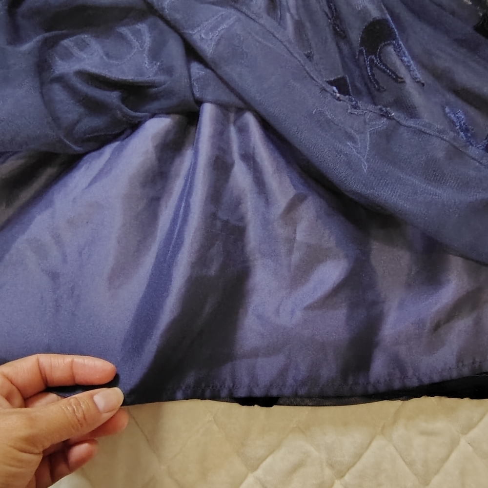 Cat & Jack navy blue velvet and tulle dress with a deer pattern - Picture 6 of 13